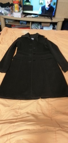 Manteau marron noir laine - manteau,