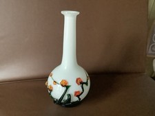 Soliflore Verre Soufflé Blanc Décor Pâte  de Verre MURANO ( Années 50)