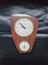 pendule murale vintage B.C Paris avec baromètre thermomètre formica années 50.60