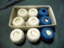 LOT DE 9 PELOTES DE COTON MERCERISE A TRICOTER 50g N°2