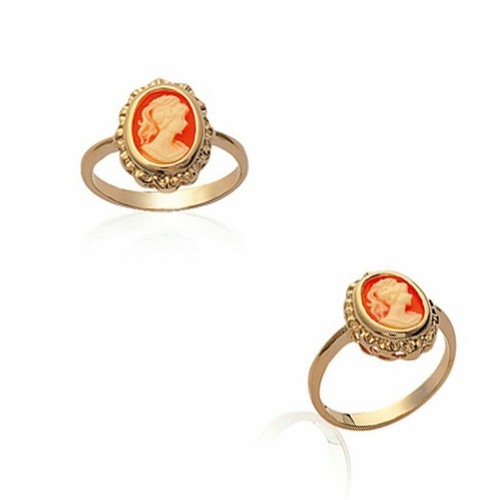 Bague camée imitation - , plaqué