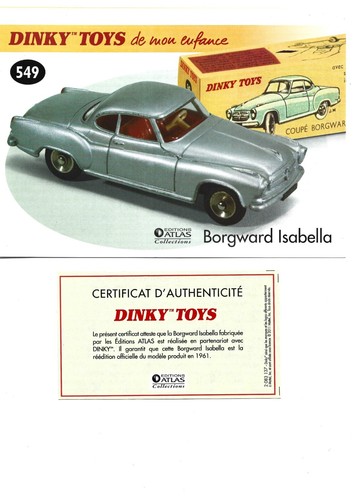 Dinky toys fiche certificat - toys,