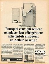 PUBLICITE  1967    ARTHUR MARTIN  réfrigérateur