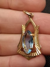 Ancien pendentif plaque or - ancien,