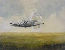 Avion de chasse France Dewoitine D.520 aquarelle vers 1940 Guerre