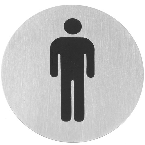Plaque hommes autocollante - wc,