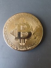 Pièce de monnaie Bitcoin plaquée or - Monnaie de collection BTC