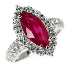 Bague diamant rubis sang de