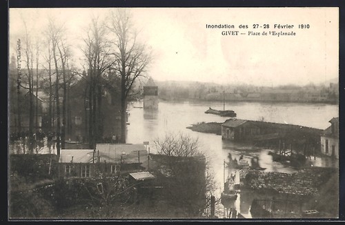 Cpa givet inondation - givet,,