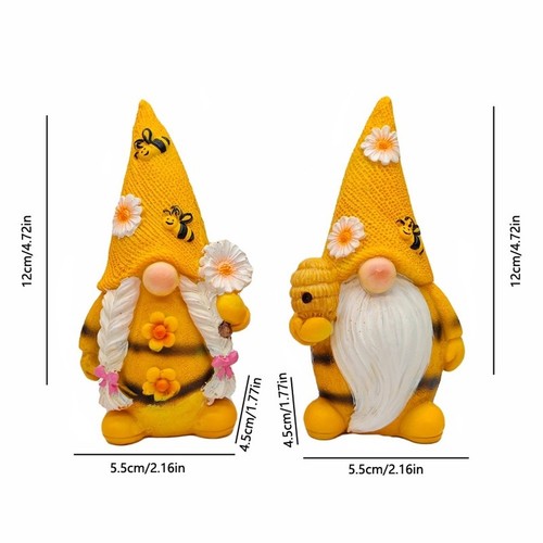 Ornement gnome résine jaune - gnome,