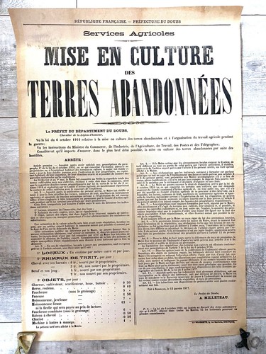 Ancienne affiche doubs mise - ancienne,