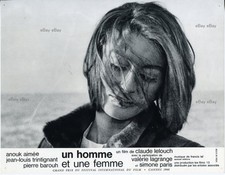 *Aymé Trintignant Une homme et une femme Lelouch Photo exploit papier vint