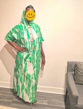 robe boubou africaine femme verte taille standard nylon avec capuche