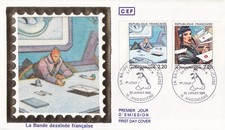Enveloppe 1er jour first timbre 1988 bande dessinée BD MOEBIUS BILAL ANGOULÊME