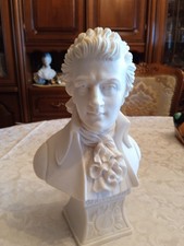 Buste MOZART en résine ton pierre Hauteur 26 cm Signé FARO 