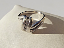 bague argent 925 bi-bande 3 zircons TAILLE 50 (15,92mm)