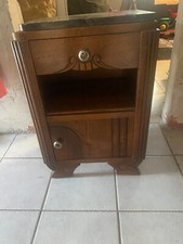 table de nuit chêne dessus marbre