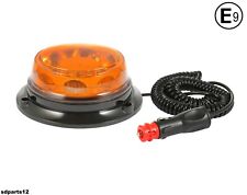 Gyrophare Base Aimante 8 LED Rotatif 12/24V Homologué E9 R65 Prise Allume-Cigare