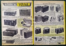 Valises malles de voyage sacs cantines trousses toilette paniers publicité 1961