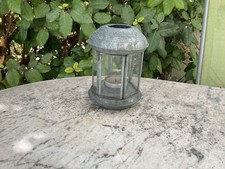 Lanterne, photophore, bougeoir, en étain vintage