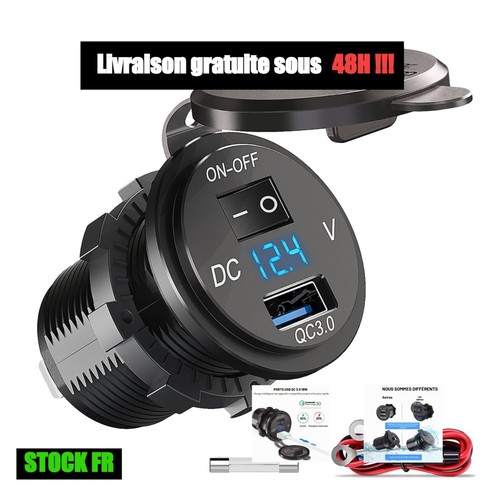 Prise usb voiture - usb, 12/24v