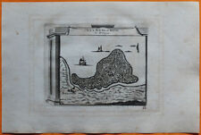 VAN DER AA Gravure originale c1725 BEAUVOIR NOIRMOUTIER Île Bourg Bovin Bretagne