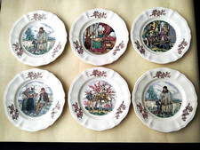 6 Assiettes à dessert en faïence de Sarreguemines Modèle" Ma Normandie"