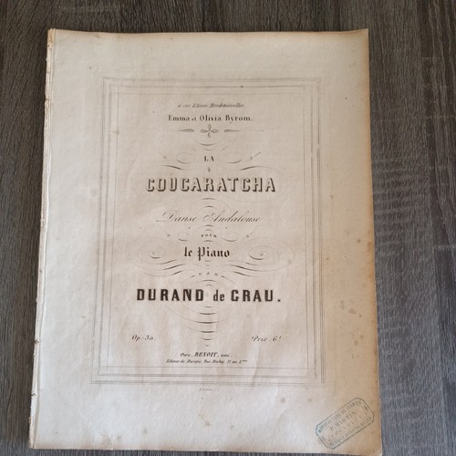 Partition ancienne durand - partition,