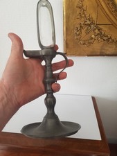 LAMPE HORLOGE A HUILE ANCIENNE ETAIN