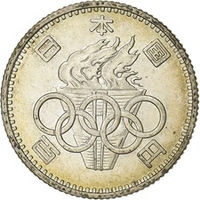 Japon, Hirohito, 100 yens, 1964, Tokyo, argent, SS+, KM:79