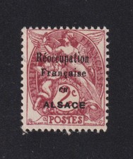 Timbre France Guerre Réoccupation Française en Alsace N° 2B 2 c Blanc gomme LUXE