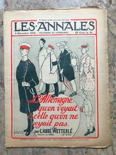 Journal Les annales Décembre 1914 Allemangne qu'on voyait Hansi Wetterlé 