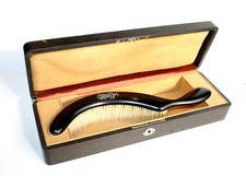 ANCIEN BROSSE DE TABLE DUPONT BALAYETTE RAMASSE MIETTE BOIS NOIRCI MONOGRAMME MT