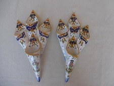 PAIRE DE BOUQUETIERES DESVRES DEBUT XX ème  QUATRE CORNETS Jules VERLINGUES