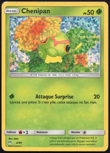 Carte pokémon chenipan 40 - carte,