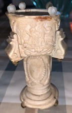 récipient en os sculpté daté 1905 art populaire travail de bagnard chasseur ???