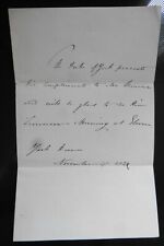 Lettre Autographe Duc d'York