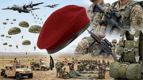 Beret parachutiste amarante - parachutiste,