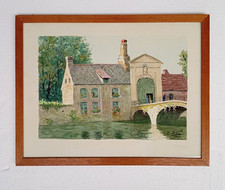 Sous-verre aquarelle vintage / ville de Bruges