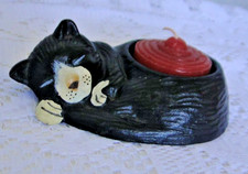 Porte Bougie Chat noir et