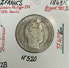 2 FRANCS LOUIS-PHILIPPE Ier - 1843K - Pièce de Monnaie en Argent // Qualité : TB