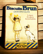 Plaque métal Brun Biscuits