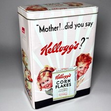 Boîte métal publicitaire Kellogg’s vintage ancien décor rétro 2012