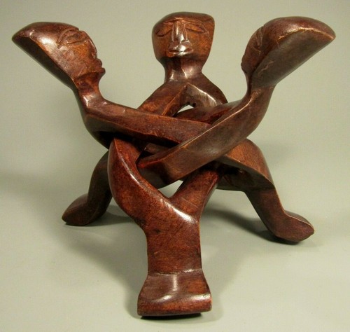 African puzzle carved wood - carved,