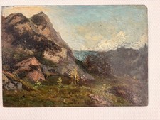 Ancien Peinture Huile Panneau