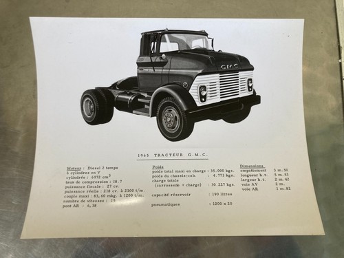 Gmc camion tracteur - camion, 1965