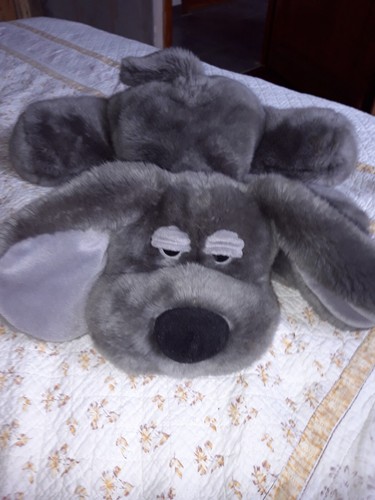 Peluche grand chien gris - grand,
