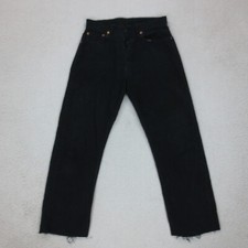 Pantalon Loose Velours Vintage 90s Levi's 551 Homme W31 L34 Noir Made Italy