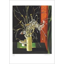 BRIATA Georges - Lithographie originale "Le bouquet de fleurs" 75x52cm