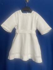 ancienne robe d'enfant en piqué de coton/bandes drodées (ref H78)